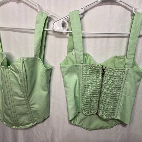 BY.DYLN Casey Corset Top Mint Green Medium NWOT - Picture 7 of 11